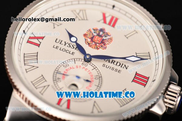 Ulysse Nardin Imperial St. Petersburg Maxi Marine Chronometer Enamel Limited Edition Auotmatic Steel Case with White Dial and Roman Numeral Markers - Click Image to Close